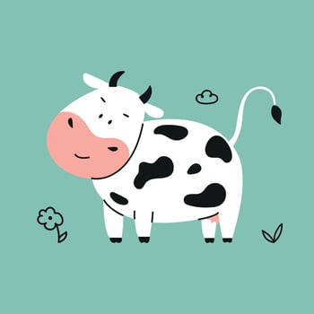 Cute cow animal illustration vector