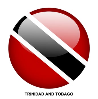 TRINIDAD AND TOBAGO flag button on white background vector