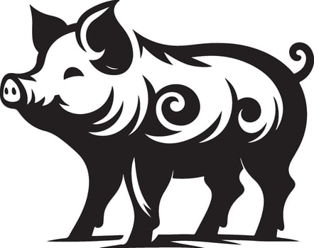 pig silhouette illustration art vector
