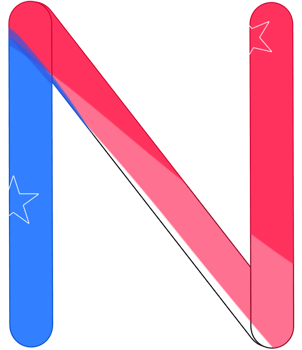 alphabet a to z in American flag color theme png