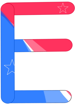 alphabet a to z in American flag color theme png