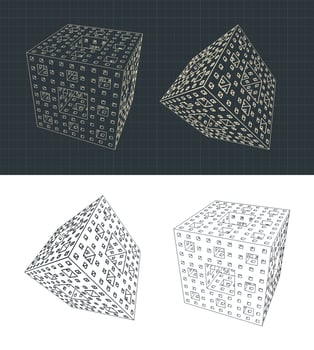 Fractal cube illustration vector