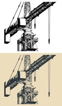 Construction crane illustrations vector