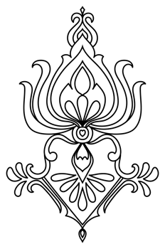 Carpet components. black stripes. rug Oriental ornament with floral motifs. Indian design element for henna tattoo, adult coloring book, greeting card, wedding invitation or spa beauty flyer. png