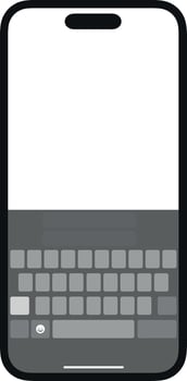 Smartphone keyboard with phone mockup. Keypad buttons in modern flat style. Latest modern screen smartphone keyboard in black color. vector