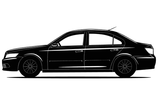 Sedan car silhouette vector