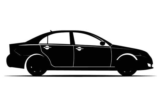 Sedan car silhouette vector