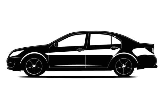 Sedan car silhouette vector