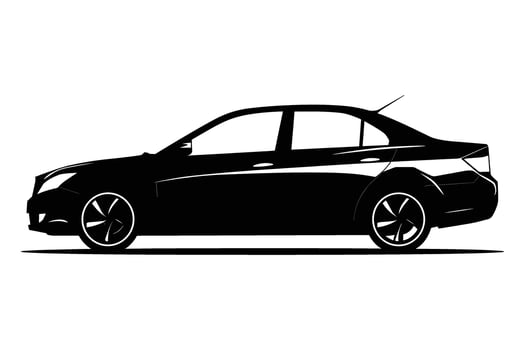 Sedan car silhouette vector