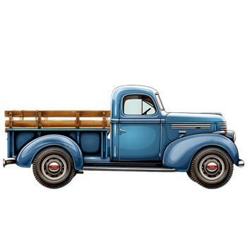Vintage Blue Pickup Truck Illustration png