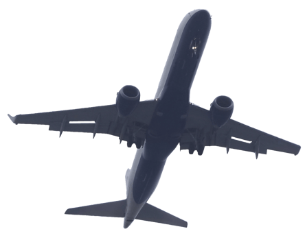 airborne plane seen from above transparent png