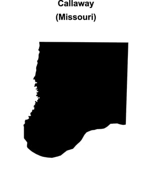 Callaway County, Missouri blank outline map vector
