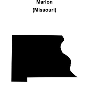 Marion County, Missouri blank outline map vector