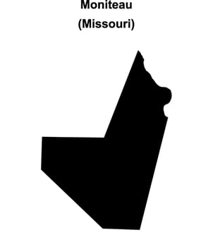 Moniteau County, Missouri blank outline map vector