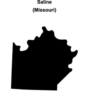 Saline County, Missouri blank outline map vector