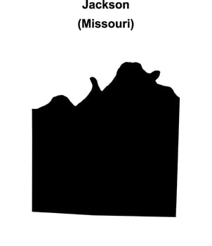 Jackson County, Missouri blank outline map vector
