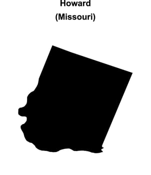Howard County, Missouri blank outline map vector