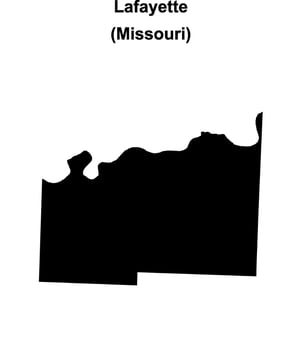 Lafayette County, Missouri blank outline map vector