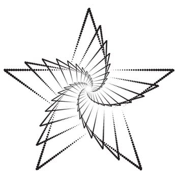 Dots form a star. black on white Decorative graphic elements vector