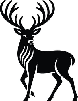 Cute deer black illustration vector