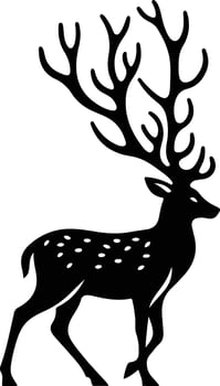 Cute deer black illustration vector