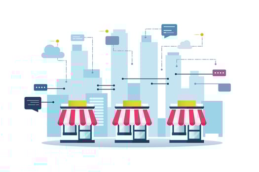 Shop store franchise flat style business concept vector