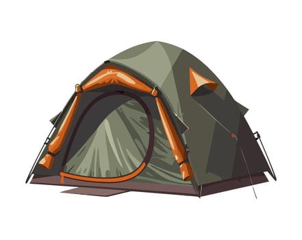 camping tent on white background icon isolated vector