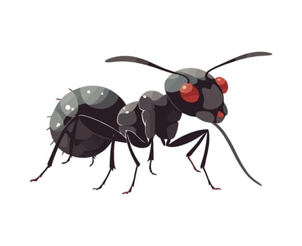 Small ant isolated on white background icon isolated vector