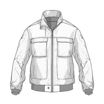 fashionable winter clothing jacket icon isolated vector