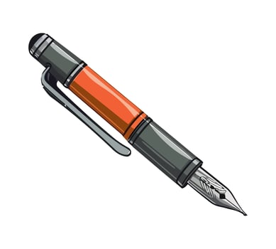 fountain pen creates calligraphy signature icon isolated vector