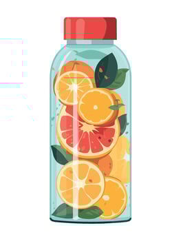 Fresh organic lemon juice in cocktail glass decoration icon isolated vector