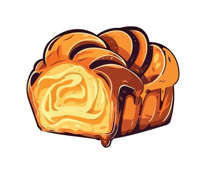 Freshly baked bread and sweet desserts galore icon isolated vector