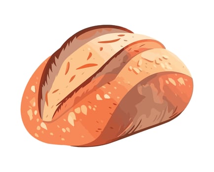 Fresh baked bread for breakfast icon isolated vector