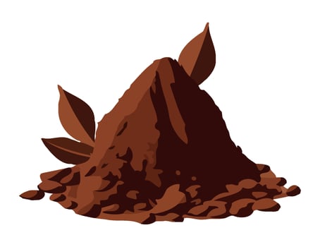 powder chocolate dessert ingredient icon isolated vector