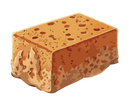 Fresh organic cheddar cheese slice, perfect snack icon isolated vector