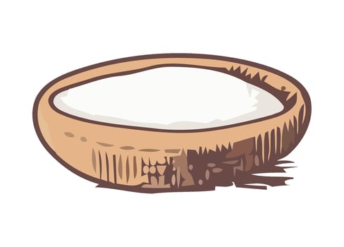 Fresh coconut, a symbol of tropical refreshment icon vector