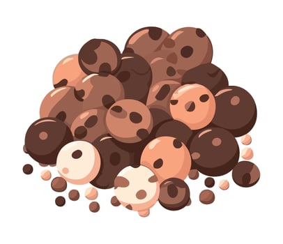 Chocolate ball icon on organic nature backdrop. illustration vector