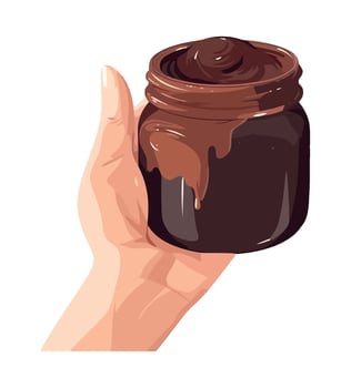 Hand drawn organic chocolate jar label design icon isolated vector