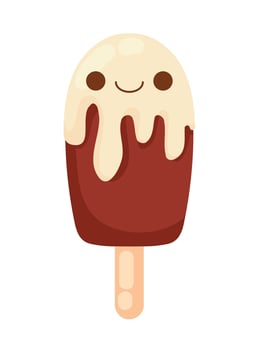 ice cream kawaii food icon isolated vector