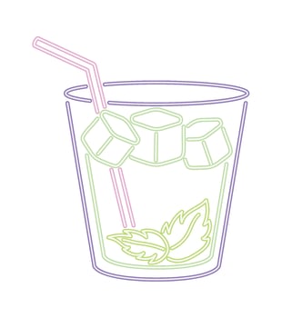 neon cocktail celebration illustration isolated vector