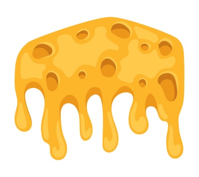 cheese sliced melted isolated illustration vector