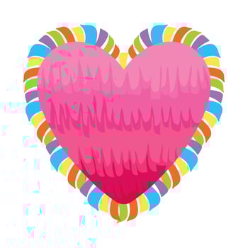 mexico pinata heart illustration isolated vector