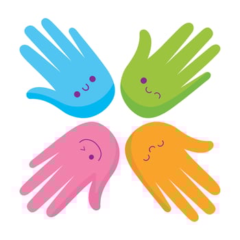 autism campaign painting hands illustration vector