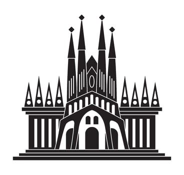 basilica of the holy family facade illustration vector