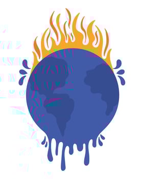 global warming destruction illustration isolated vector