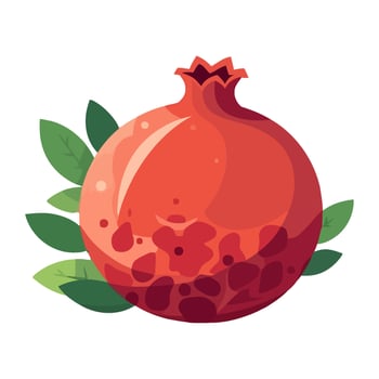 Juicy pomegranate healthy eating icon isolated vector