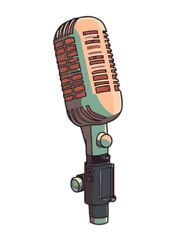 Old metal microphone icon isolated icon isolated vector