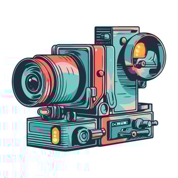 vintage film camera equipment icon isolated vector