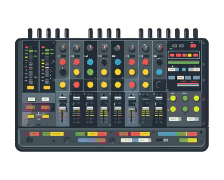 sound mixer control panel for recording studio icon vector