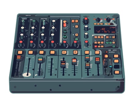 Electric mixer knob sliding, sound recording playing icon vector